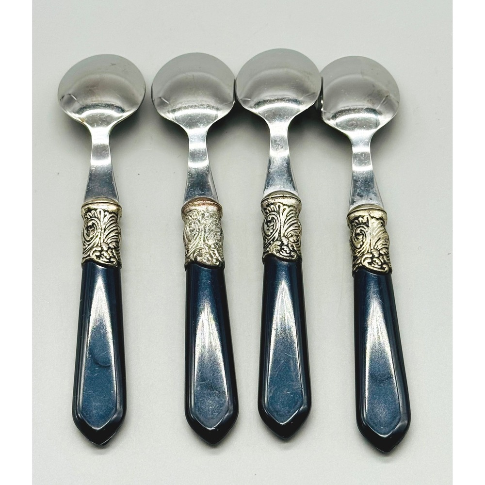 Versailles EME Inox Italy 18/10 Stainless Black Teaspoons Set of 4 - Picture 4 of 5
